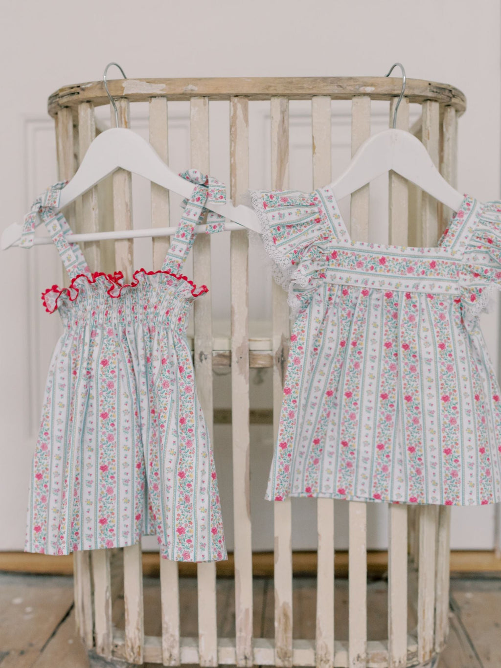 Fuchsia Pink Floral Stripe Ana Girl Top