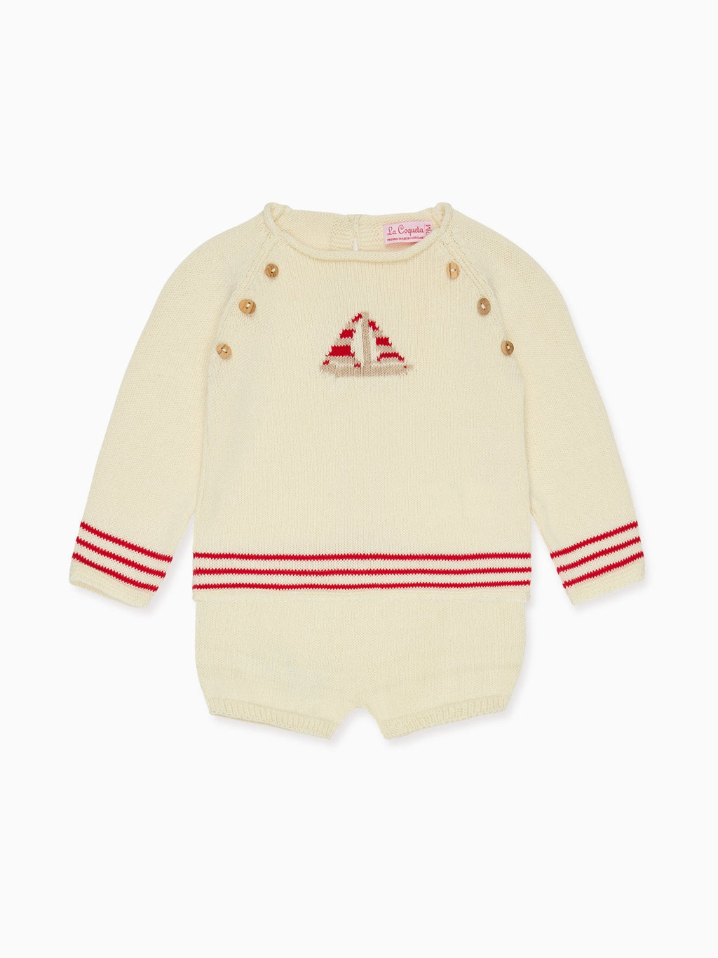 Red Stripe Ancla Cotton Baby Knitted Gift Box Set