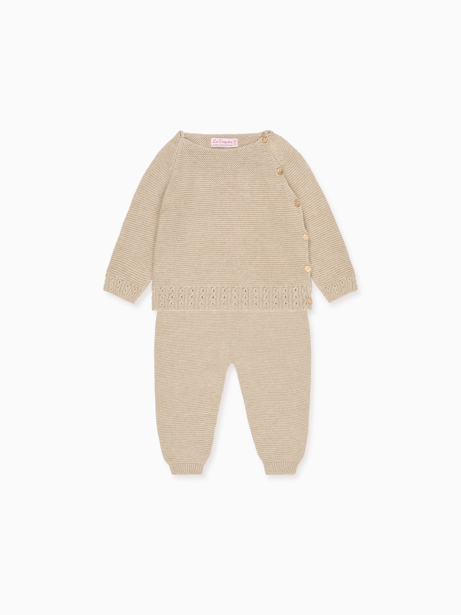 Taupe Bailey Cotton Baby Knitted Gift Box Set