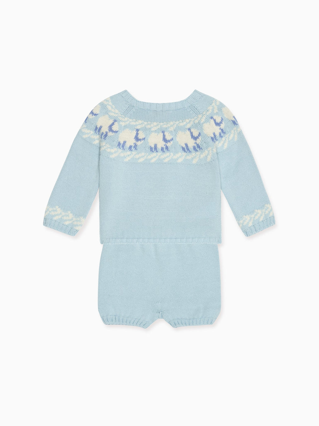 Light Blue Cordero Cotton Baby Knitted Gift Box Set