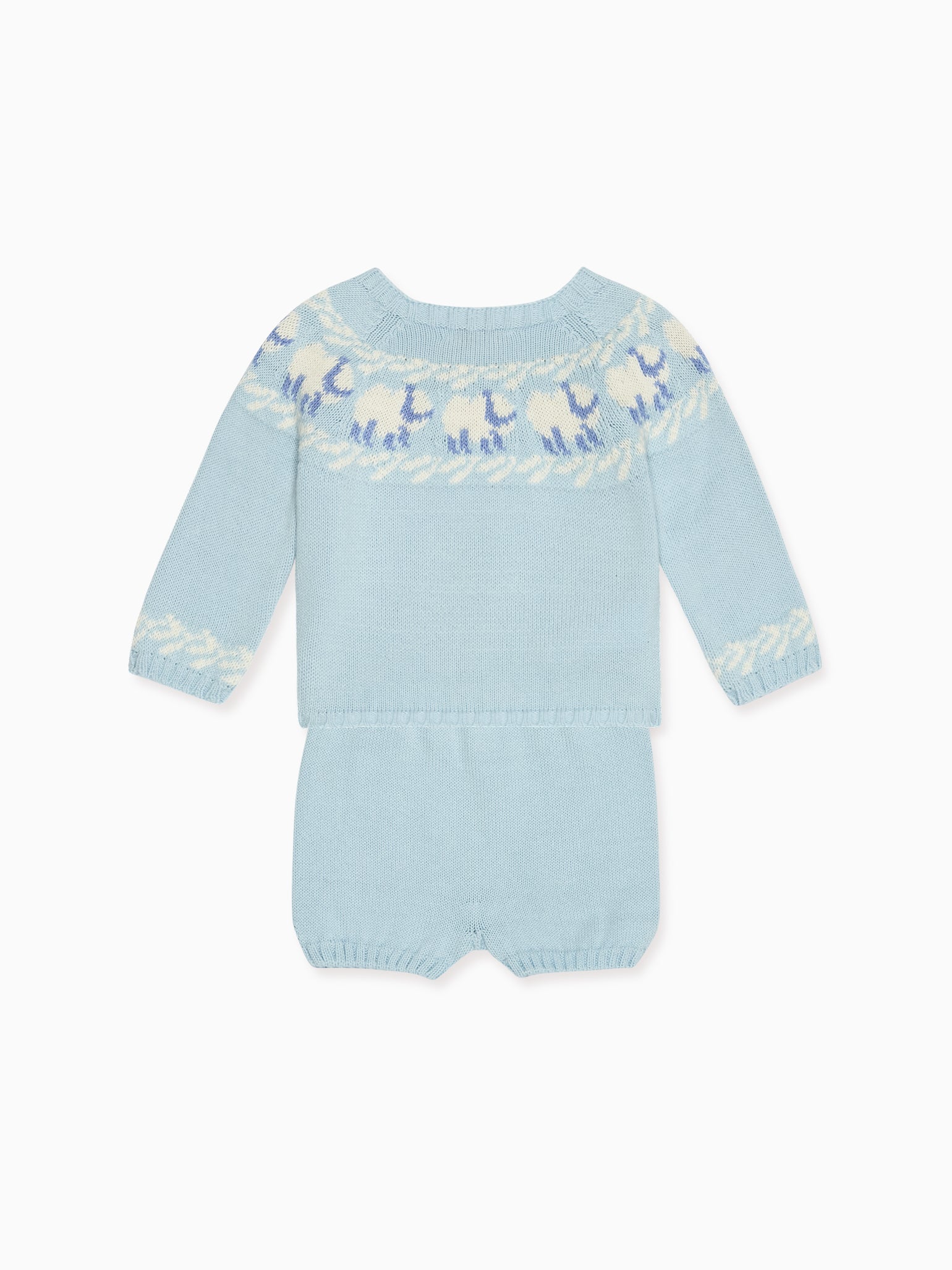 Light Blue Cordero Cotton Baby Knitted Gift Box Set