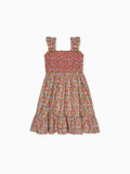 Coral Floral Evelia Girl Made With Liberty Fabric Hand-Smocked Dress