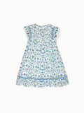 Nicky Hilton x La Coqueta Blue Bow Floral Lily-Grace Girl Empire Dress