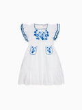 White Evelyn Embroidered Girl Dress