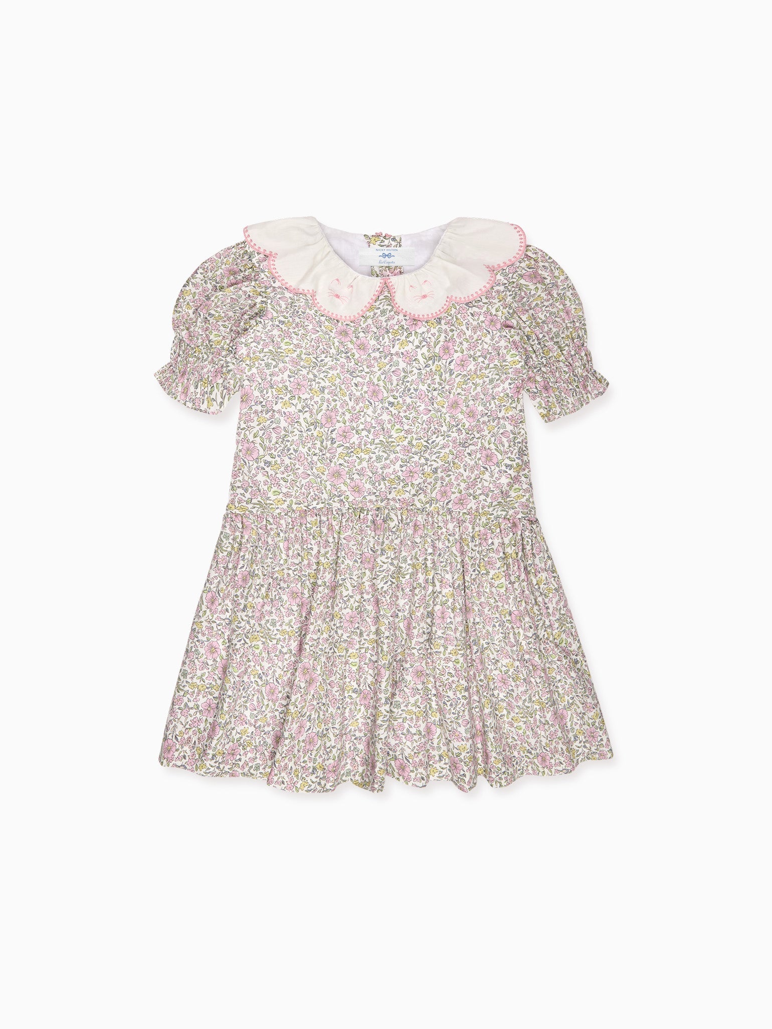 Nicky Hilton x La Coqueta Sage Floral Iris Girl Drop Waist Dress