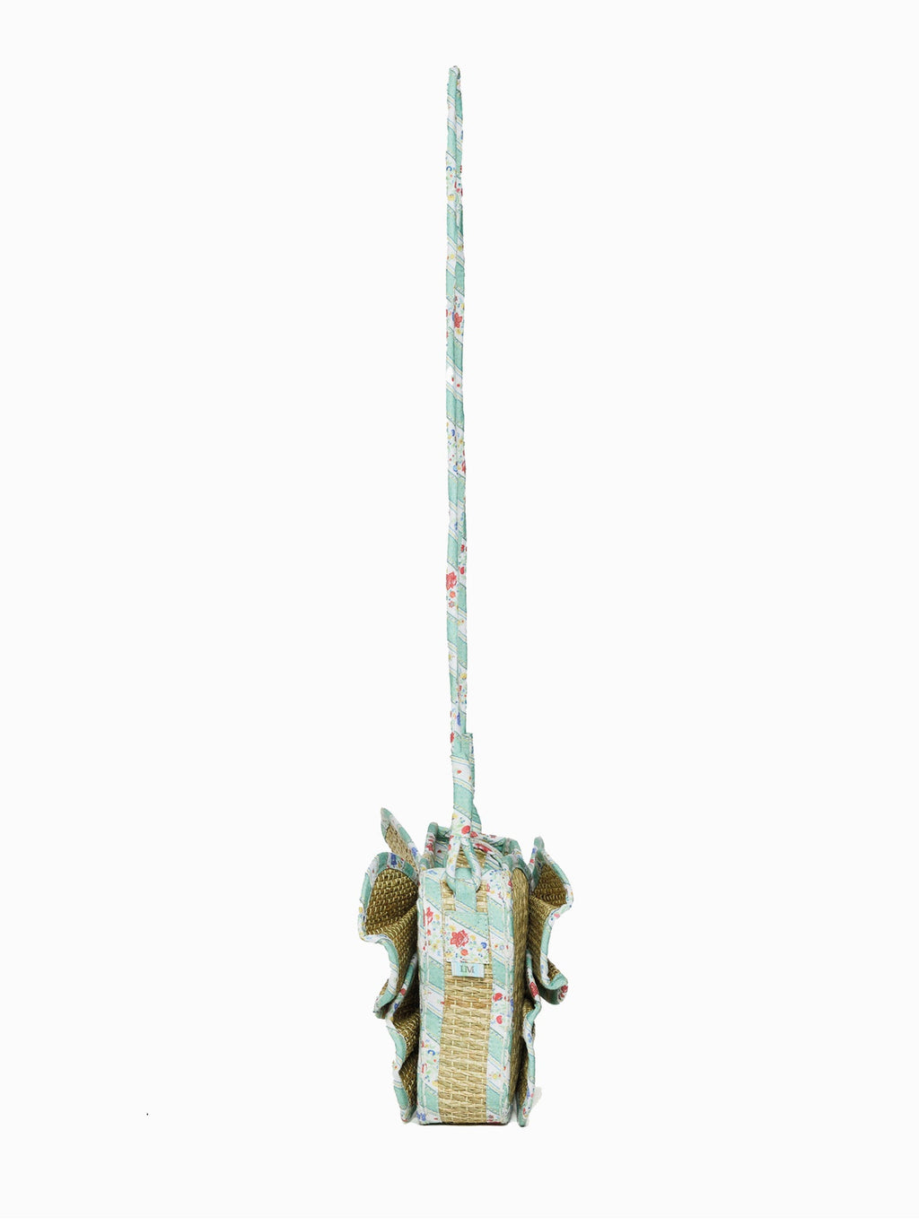 Lorna Murray x La Coqueta Sage Floral Stripe Flutterby Grass Bag