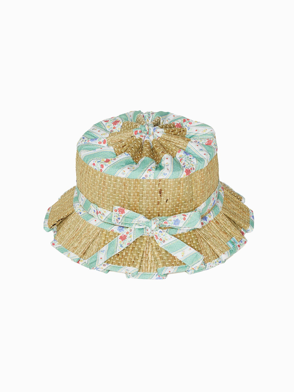 Lorna Murray x La Coqueta Sage Floral Stripe Beauty Point Girl Grass Hat