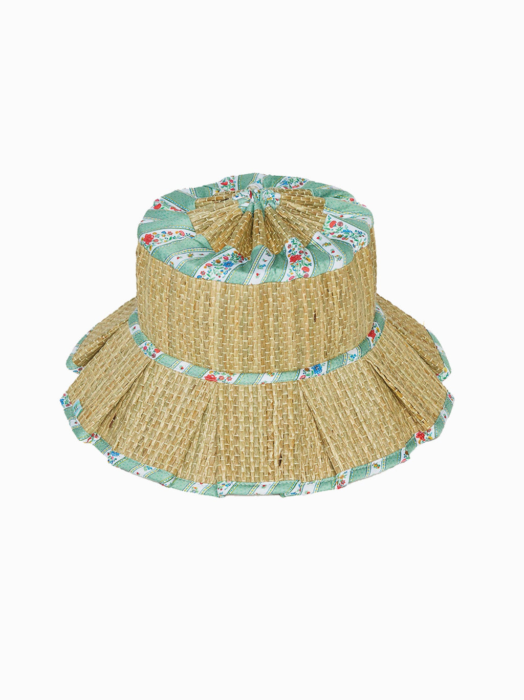 Lorna Murray x La Coqueta Sage Floral Stripe Beauty Point Woman Grass Hat