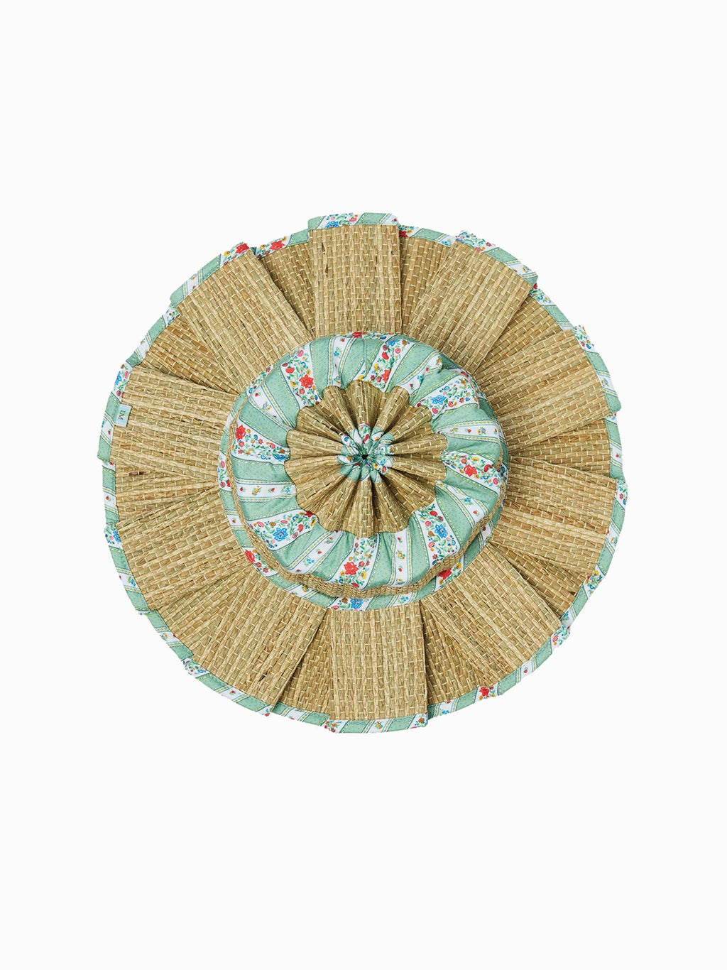 Lorna Murray x La Coqueta Sage Floral Stripe Beauty Point Woman Grass Hat