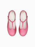 Metallic Fuchsia Leather Girl T-Bar Shoes