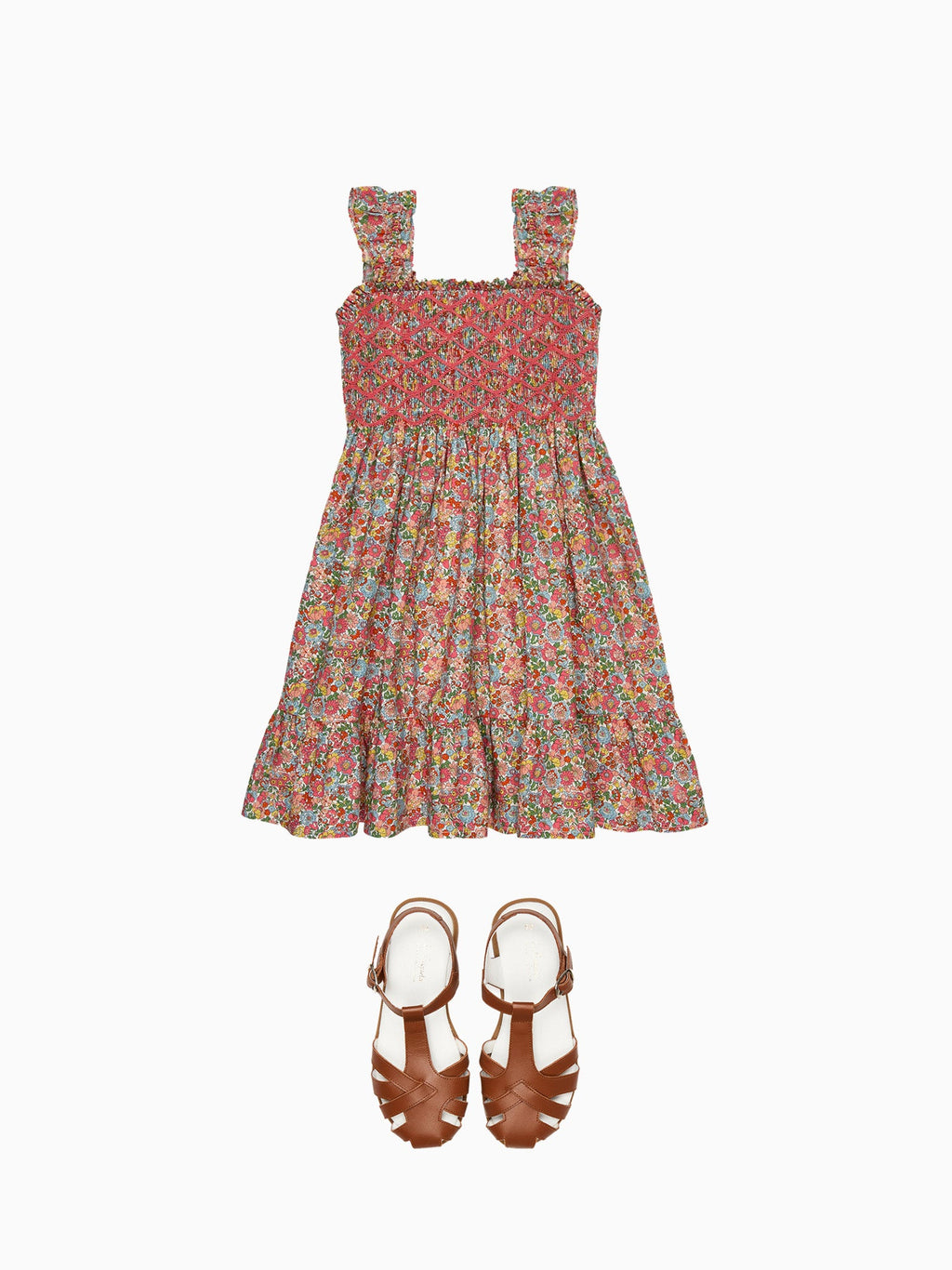 Evelia Made With Liberty Fabric Girl Dress & Sofia Girl Sandals Outfit Bundle