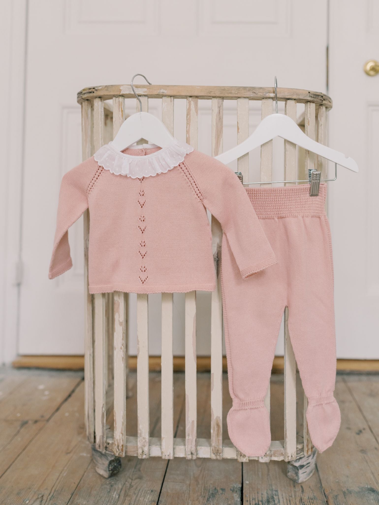 Dusty Pink Liliela Cotton Baby Girl Knitted Gift Box Set