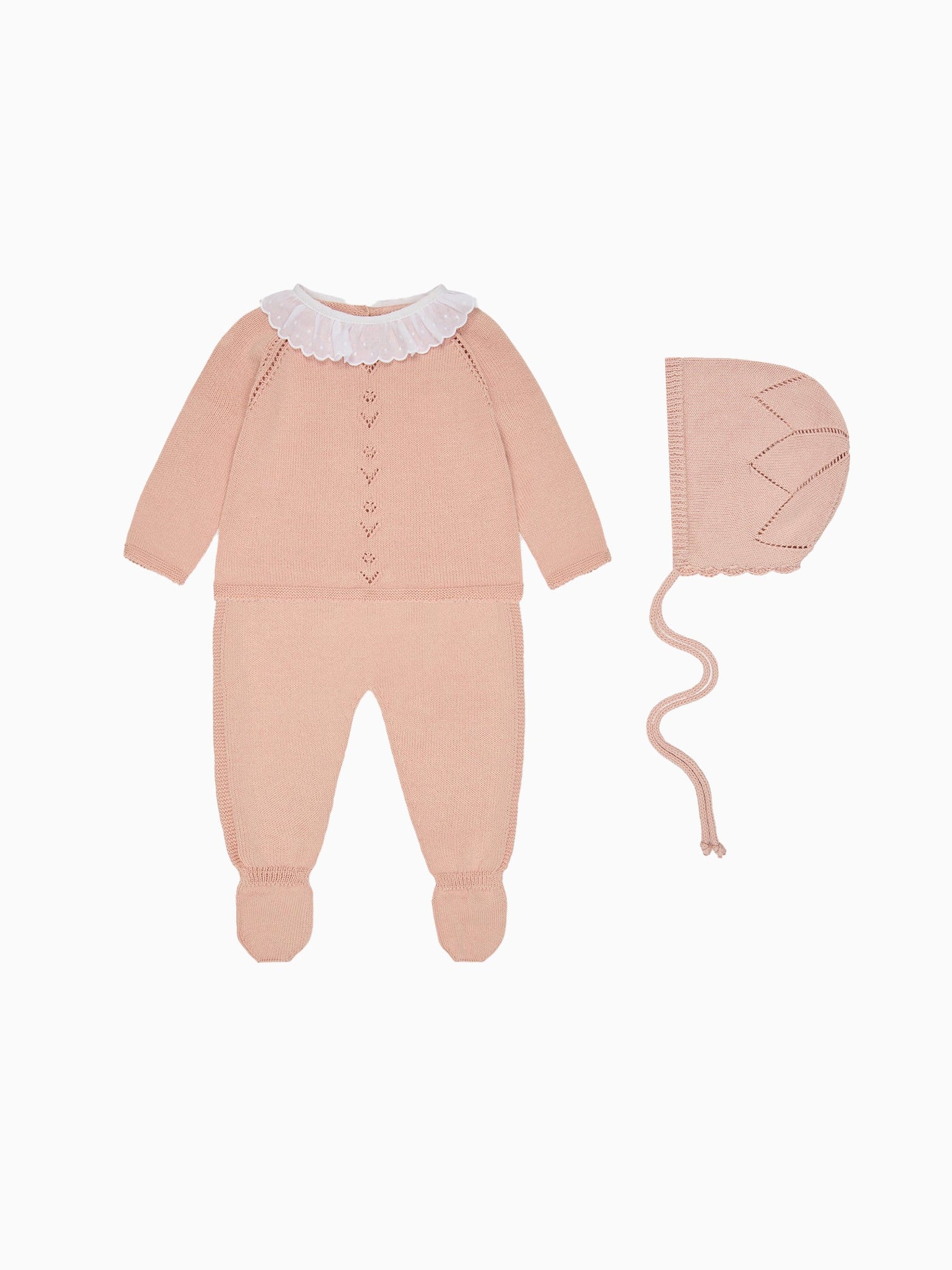 Dusty Pink Liliela Cotton Baby Girl Knitted Gift Box Set