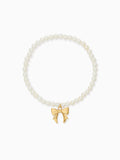 Theo Grace The Petite Pearl Bow Bracelet in Gold