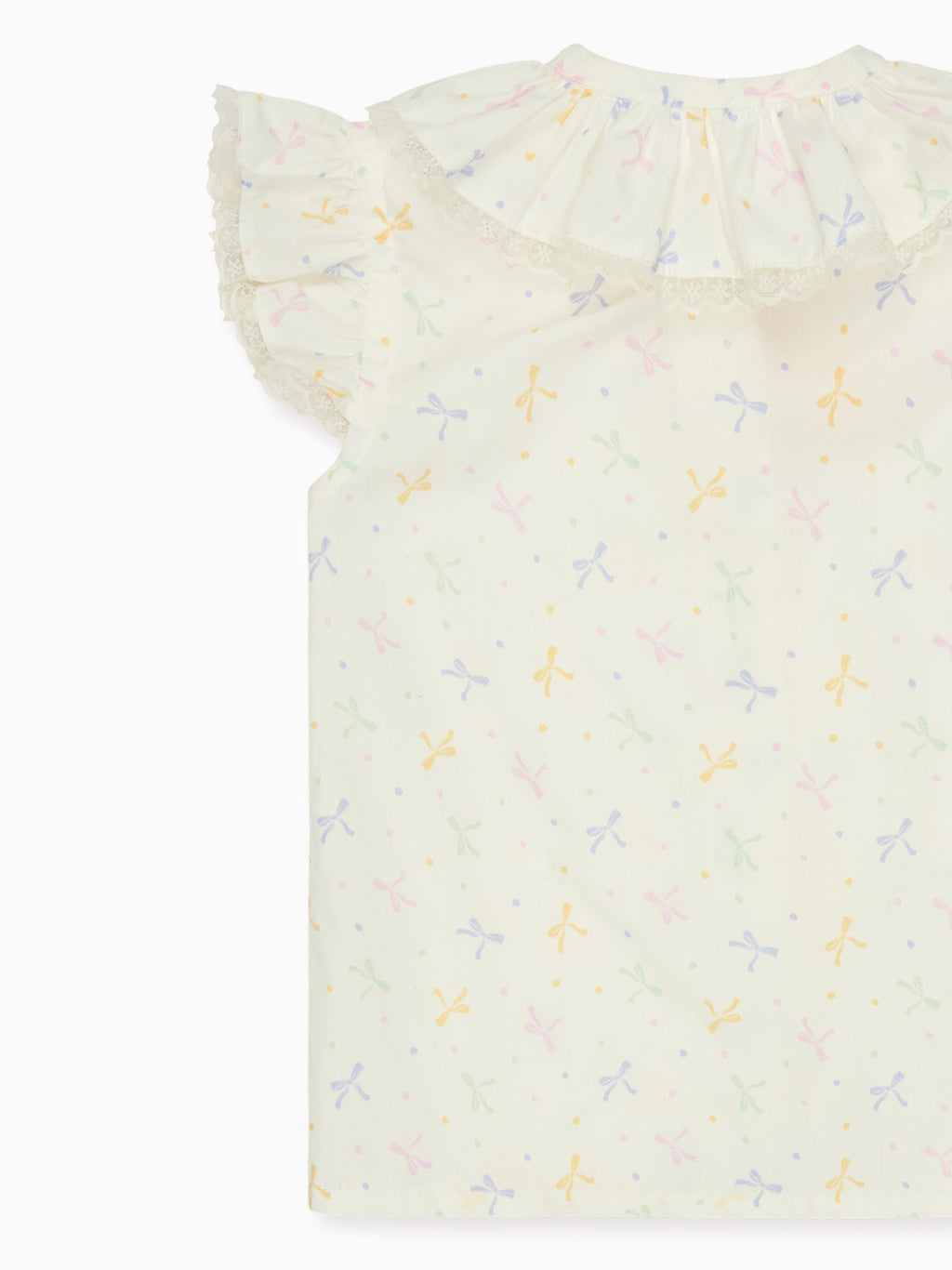 Nicky Hilton x La Coqueta Ivory Bow Olivia Girl Shirt