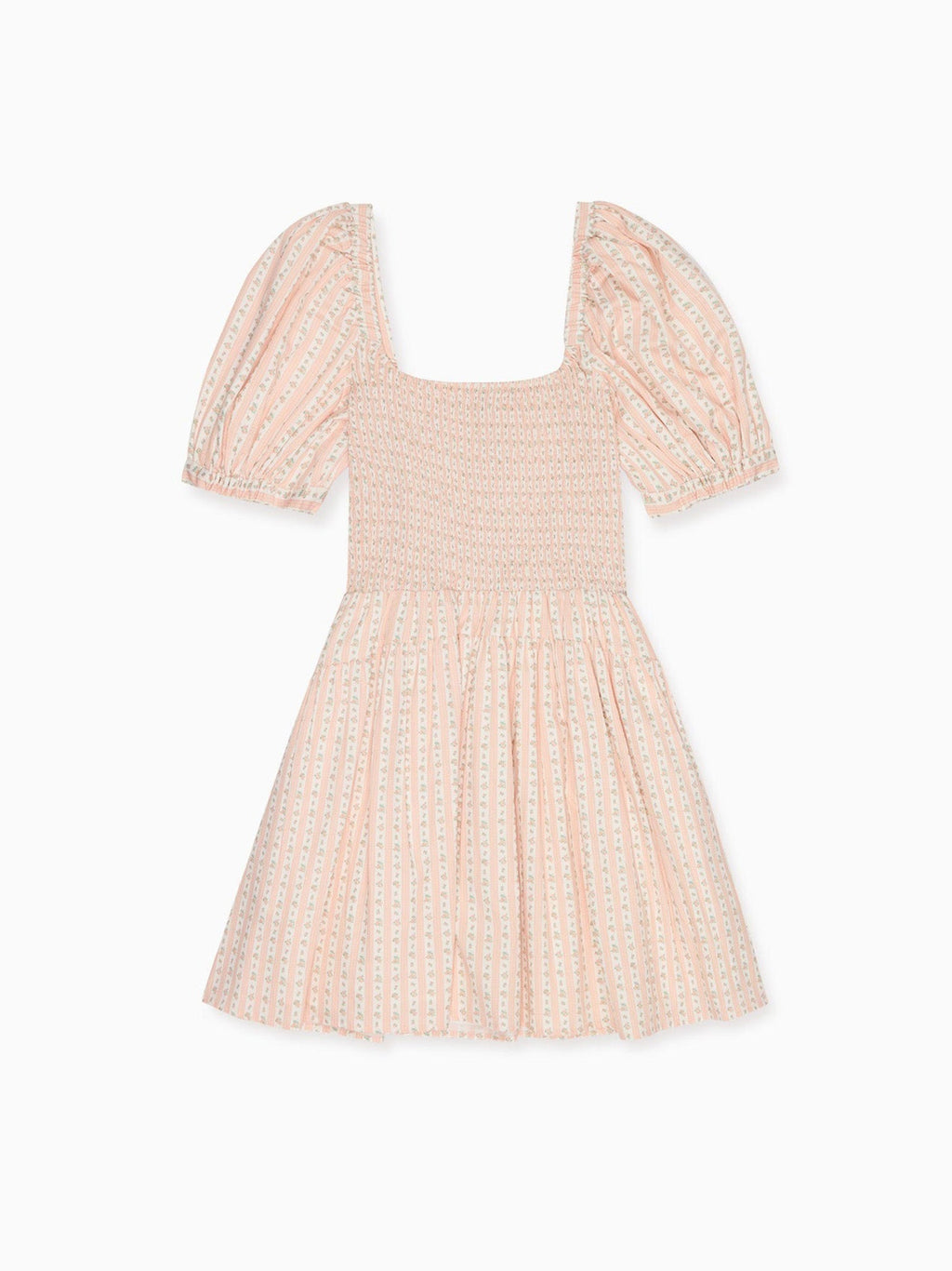 Pink Floral Stripe Sevilla Women Knee Length Dress