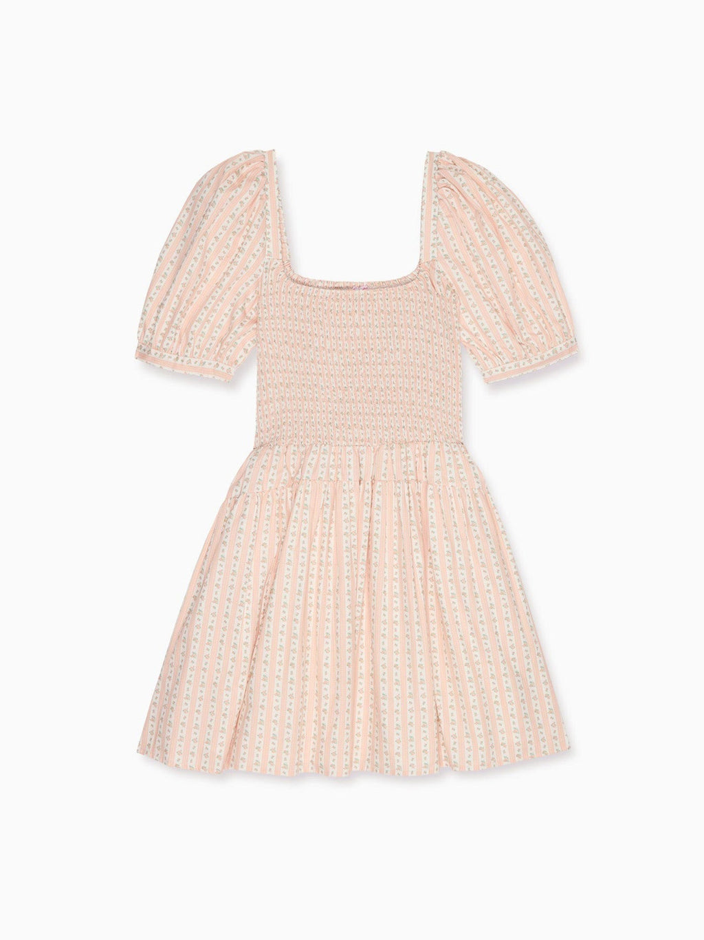 Pink Floral Stripe Sevilla Women Knee Length Dress