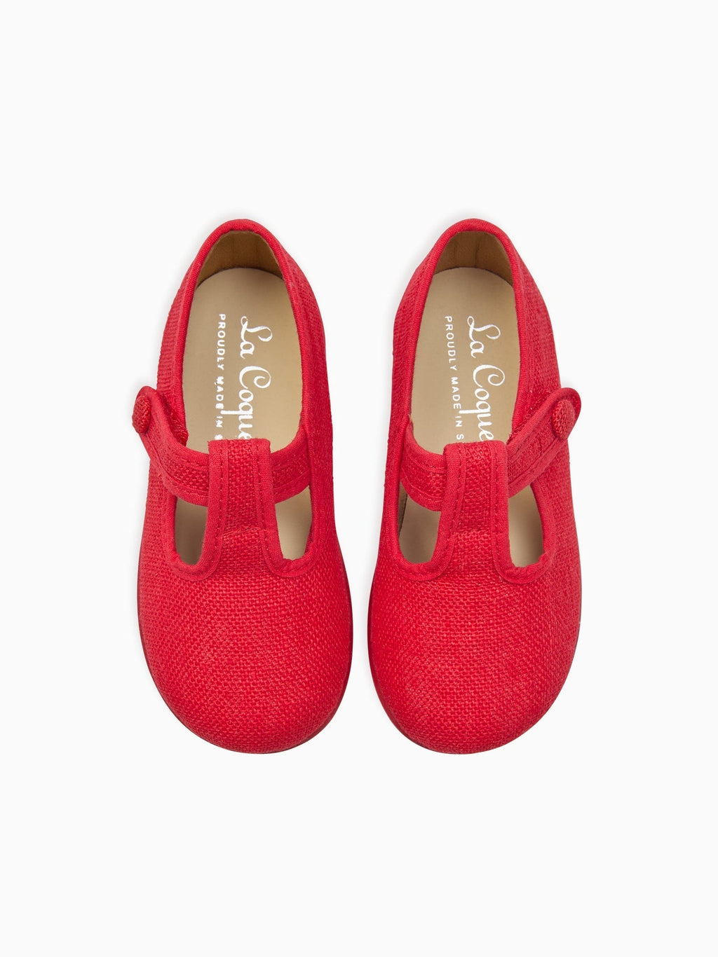 Red Pedro Canvas Baby T-Bar Shoes