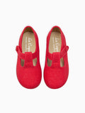 Red Pedro Canvas Baby T-Bar Shoes
