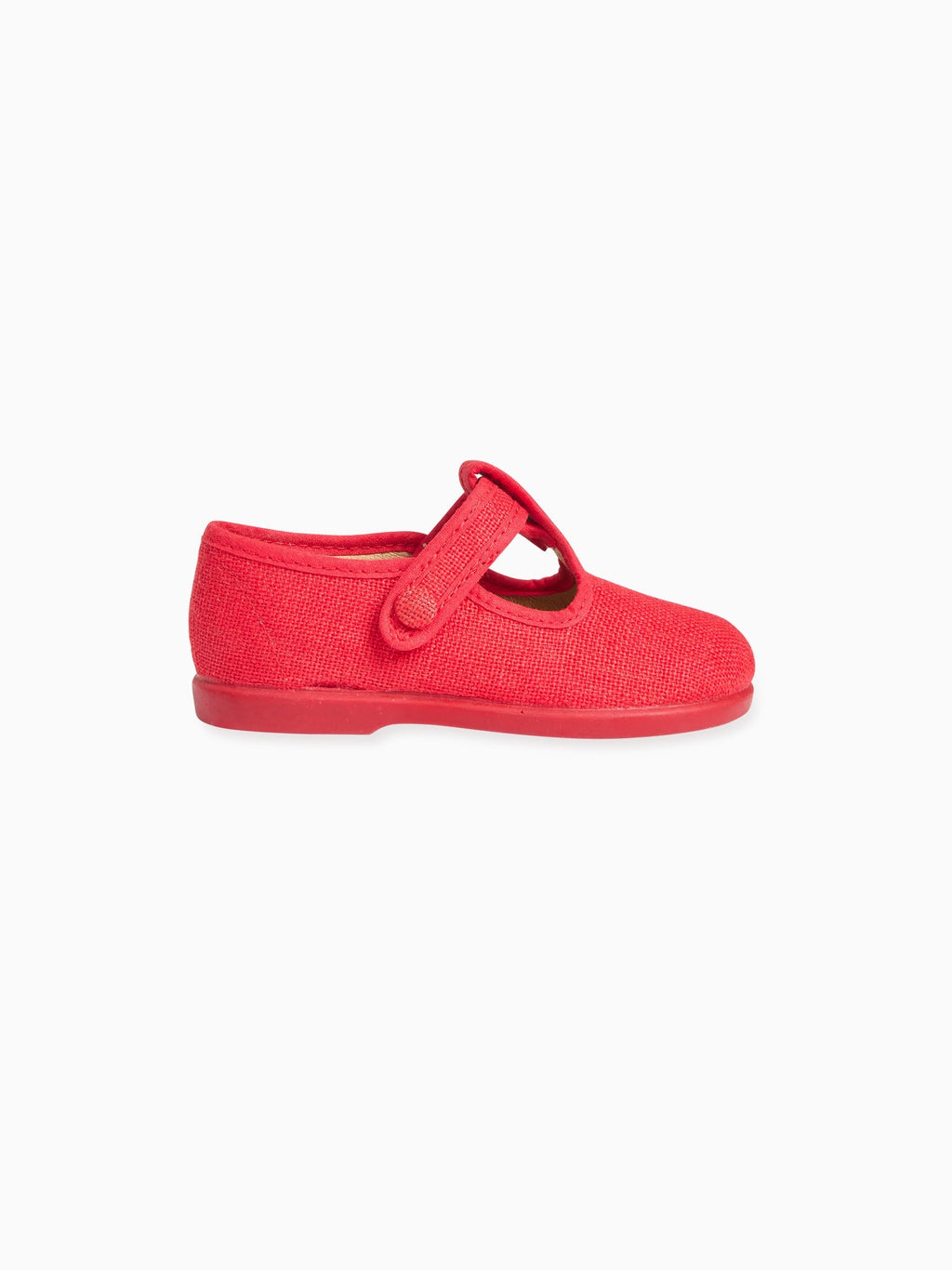 Red Pedro Canvas Baby T-Bar Shoes