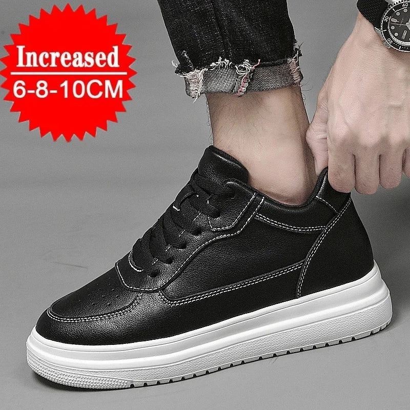 Men's Leather Elevator Sneakers – Height Increase 6cm / 8cm / 10cm