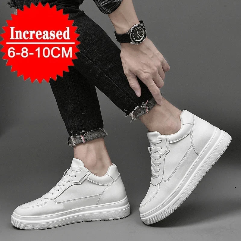Men's Leather Elevator Sneakers – Height Increase 6cm / 8cm / 10cm