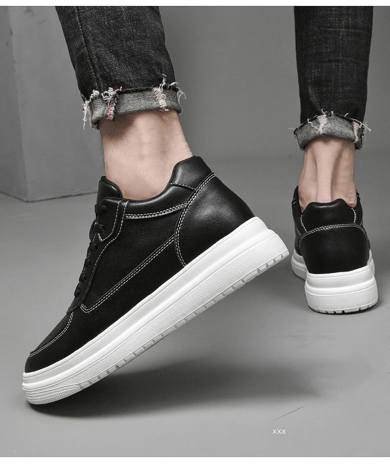 Men's Leather Elevator Sneakers – Height Increase 6cm / 8cm / 10cm