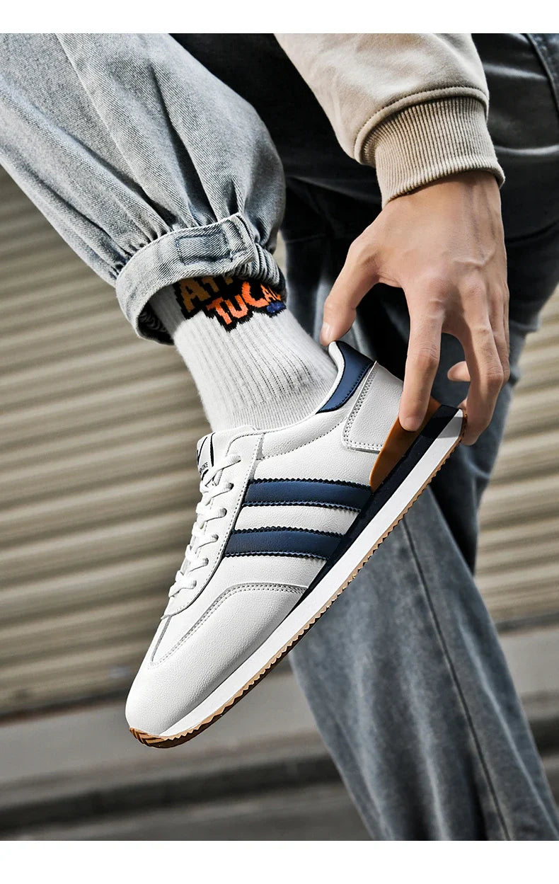 Men's Retro Sneakers – Casual Everyday Shoes (White/Green)