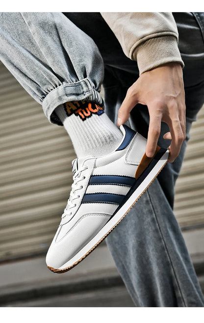 Men's Retro Sneakers – Casual Everyday Shoes (White/Green)