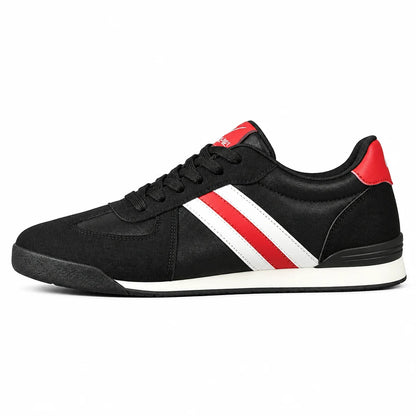 Men's Retro Flat Sole Sneakers – Vintage Casual Shoes (Black/Gray)