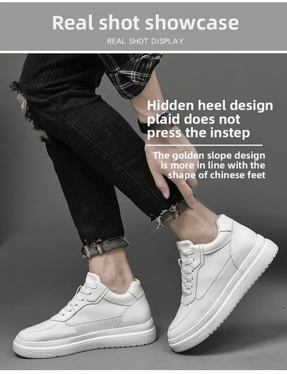 Men's Leather Elevator Sneakers – Height Increase 6cm / 8cm / 10cm