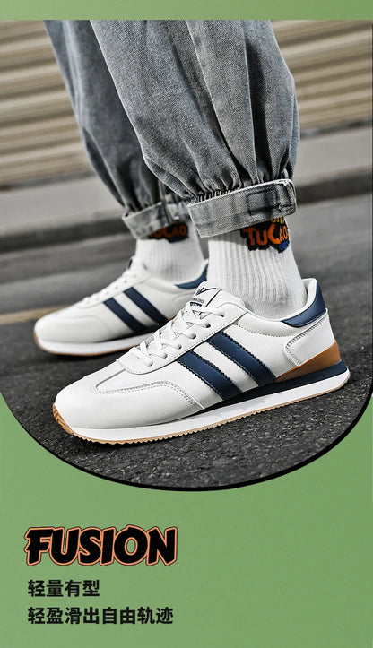 Men's Retro Sneakers – Casual Everyday Shoes (White/Green)