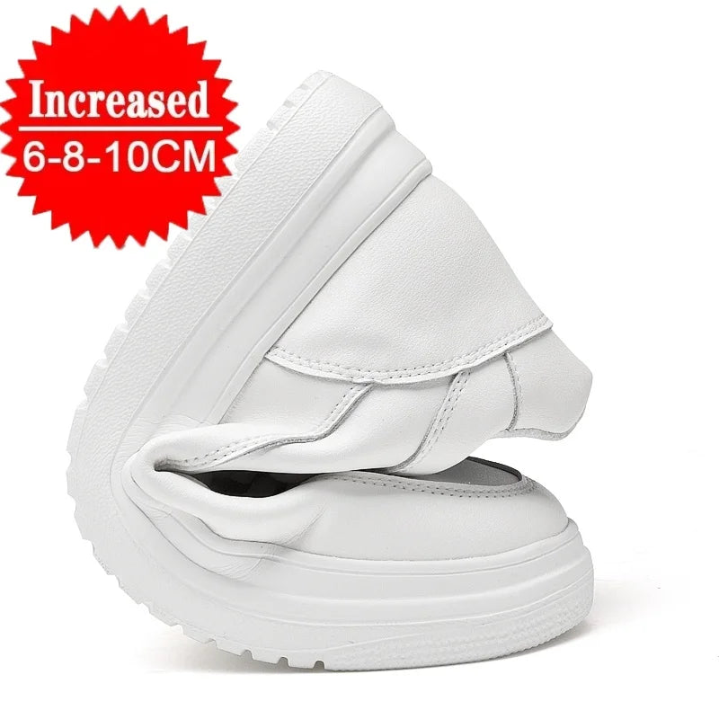 Men's Leather Elevator Sneakers – Height Increase 6cm / 8cm / 10cm