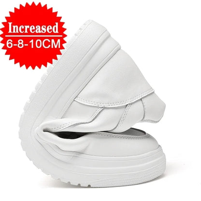 Men's Leather Elevator Sneakers – Height Increase 6cm / 8cm / 10cm