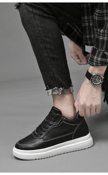 Men's Leather Elevator Sneakers – Height Increase 6cm / 8cm / 10cm