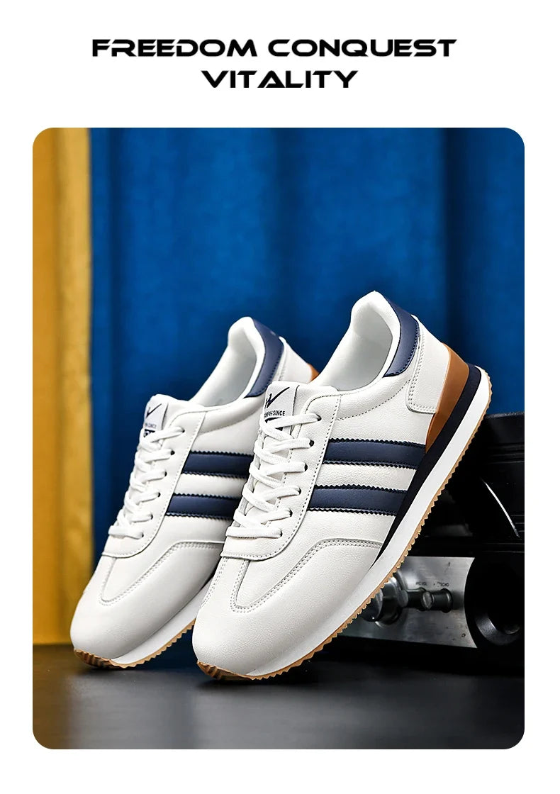 Men's Retro Sneakers – Casual Everyday Shoes (White/Green)
