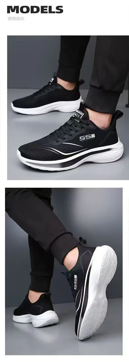 Men's Breathable Mesh Casual Sneakers – Non-Slip Soft Sole Running Shoes