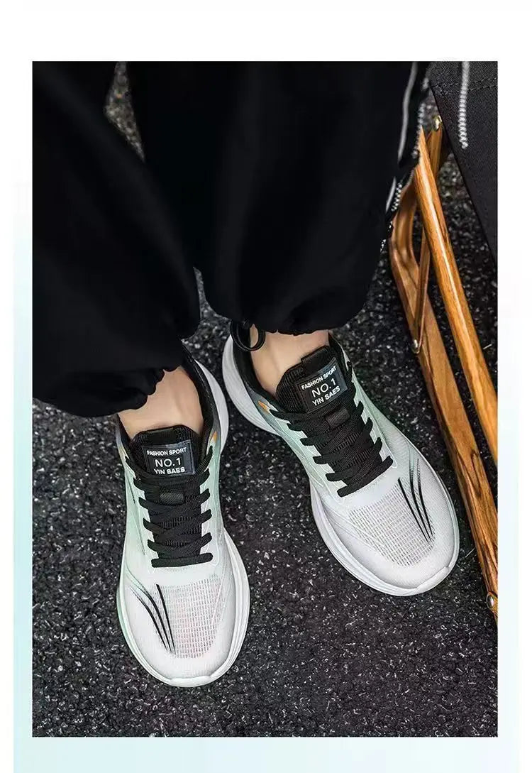 Men's Breathable Mesh Casual Sneakers – Non-Slip Soft Sole Running Shoes