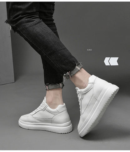 Men's Leather Elevator Sneakers – Height Increase 6cm / 8cm / 10cm