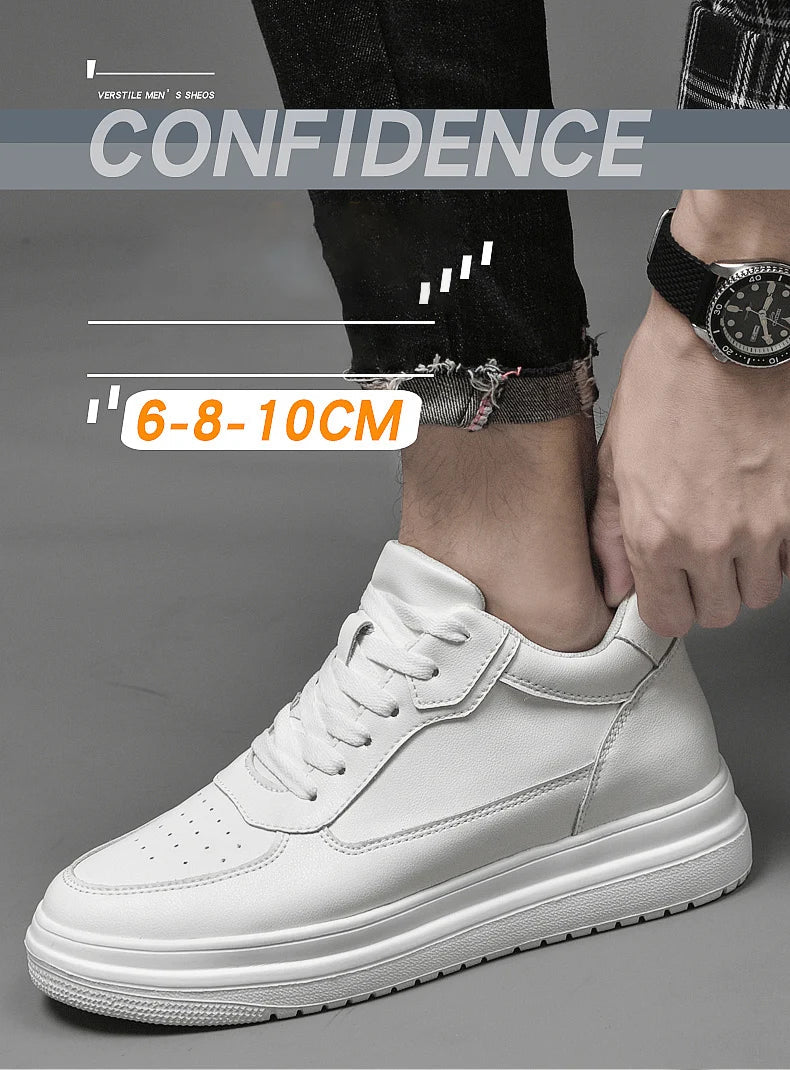 Men's Leather Elevator Sneakers – Height Increase 6cm / 8cm / 10cm