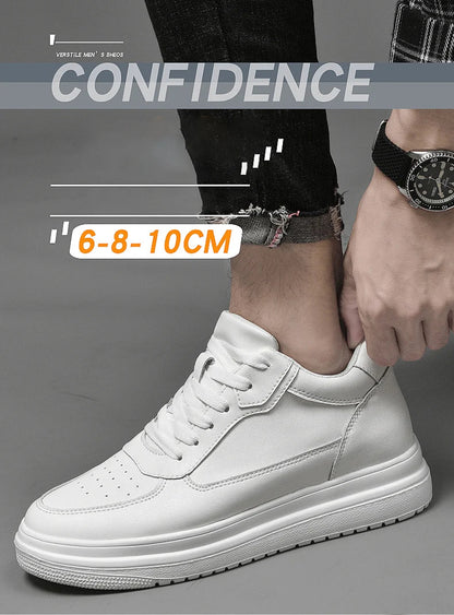 Men's Leather Elevator Sneakers – Height Increase 6cm / 8cm / 10cm