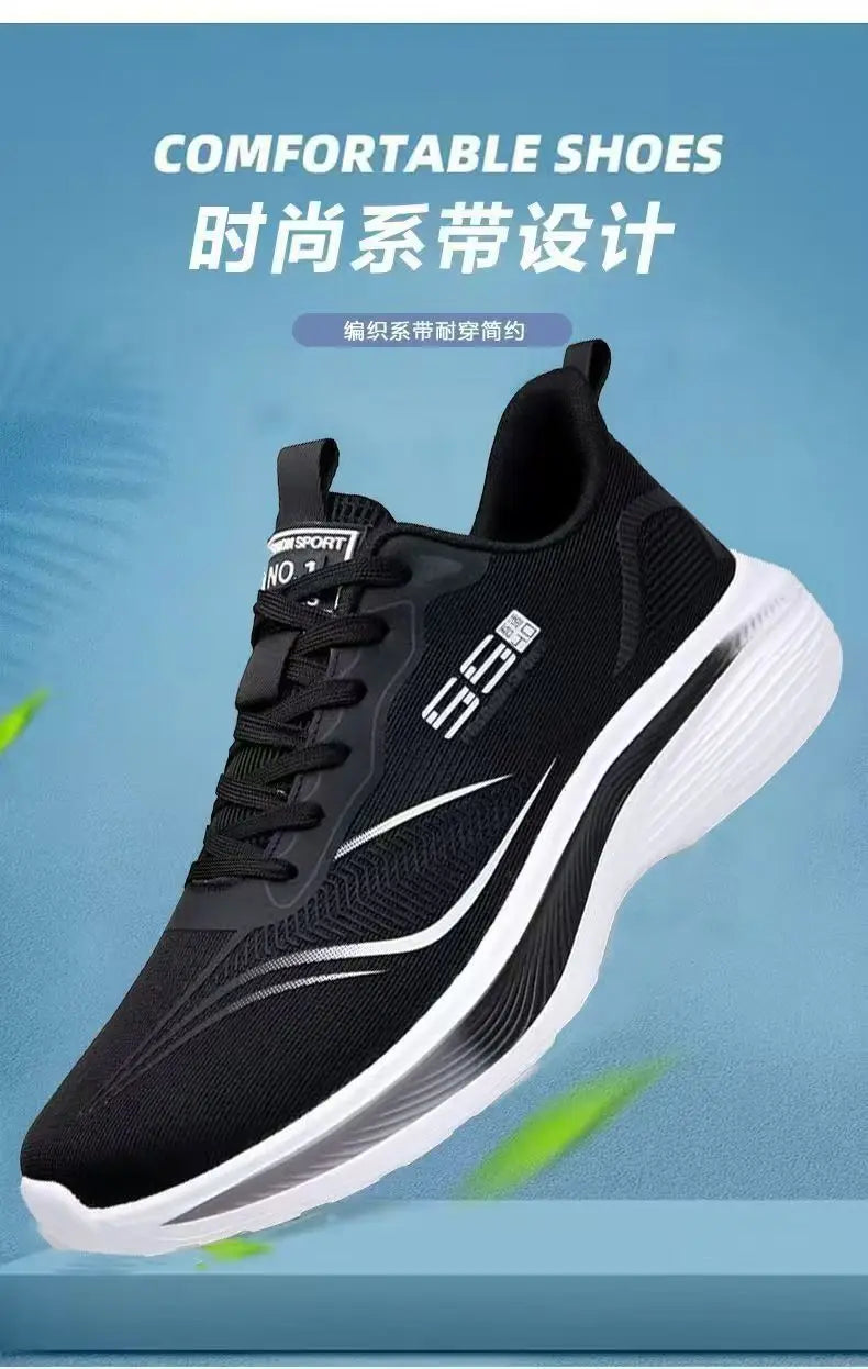 Men's Breathable Mesh Casual Sneakers – Non-Slip Soft Sole Running Shoes