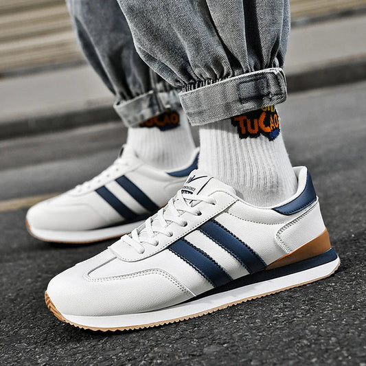 Men's Retro Sneakers – Casual Everyday Shoes (White/Green)