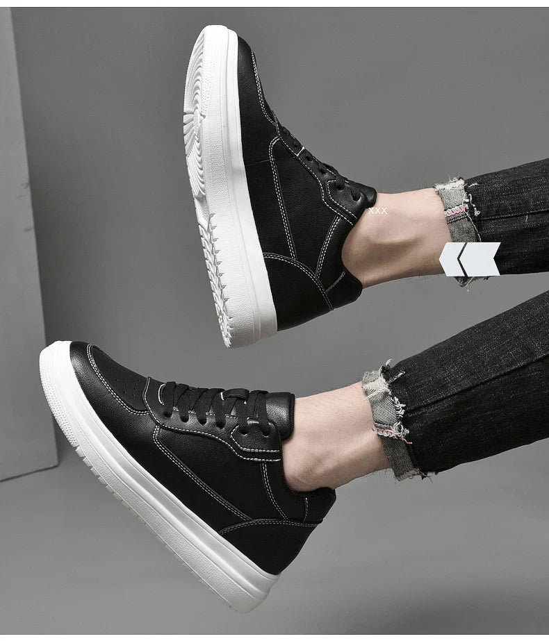 Men's Leather Elevator Sneakers – Height Increase 6cm / 8cm / 10cm