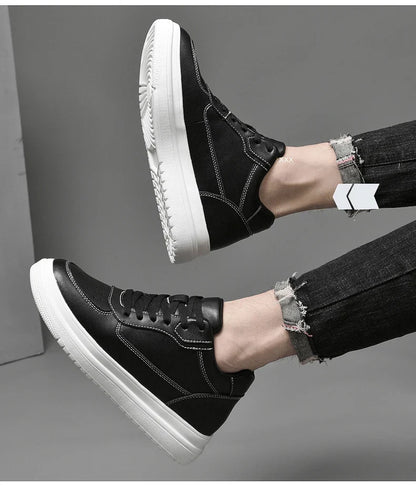 Men's Leather Elevator Sneakers – Height Increase 6cm / 8cm / 10cm