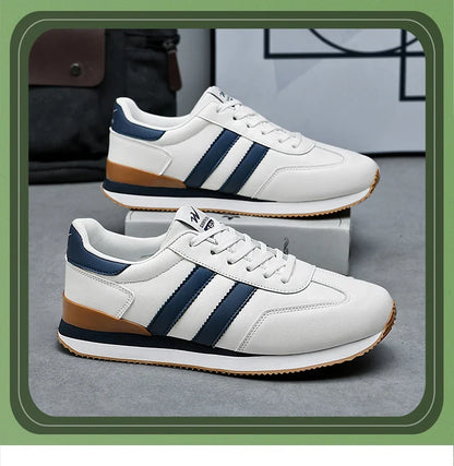 Men's Retro Sneakers – Casual Everyday Shoes (White/Green)