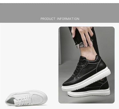 Men's Leather Elevator Sneakers – Height Increase 6cm / 8cm / 10cm
