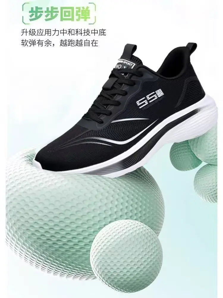 Men's Breathable Mesh Casual Sneakers – Non-Slip Soft Sole Running Shoes