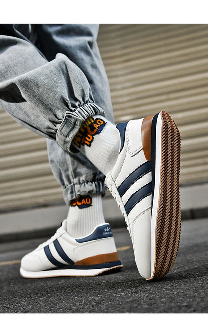 Men's Retro Sneakers – Casual Everyday Shoes (White/Green)