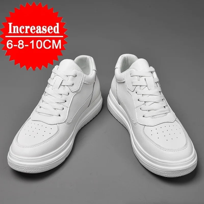 Men's Leather Elevator Sneakers – Height Increase 6cm / 8cm / 10cm